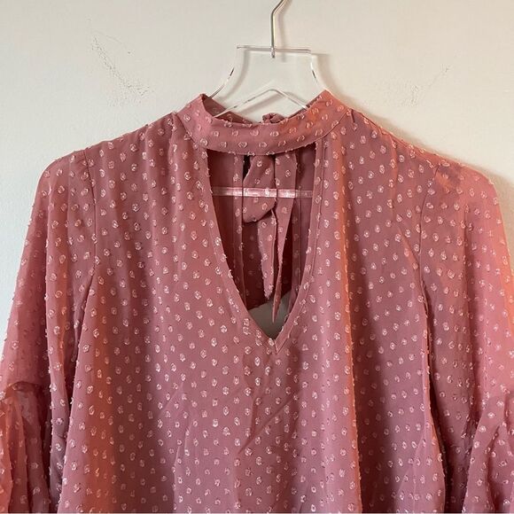 NWT BOG Band of the Free Bohemian Blouse Top Bell Sleeves V Neck Keyhole back XS - Picture 4 of 15